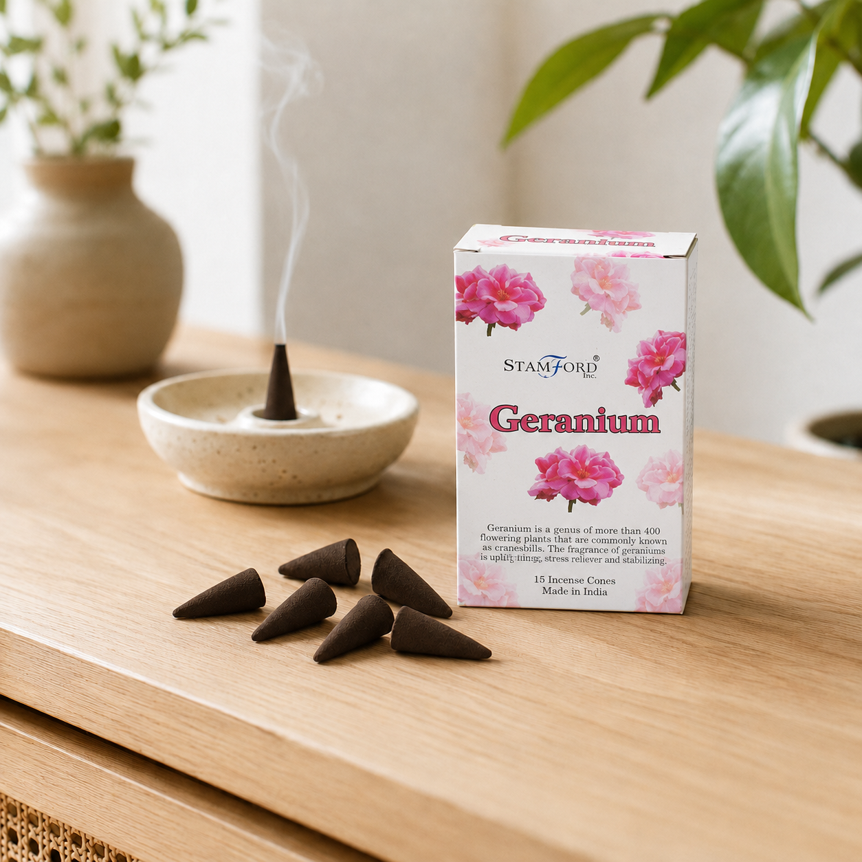 Premium Räucherkegel Geranium - 15 St.