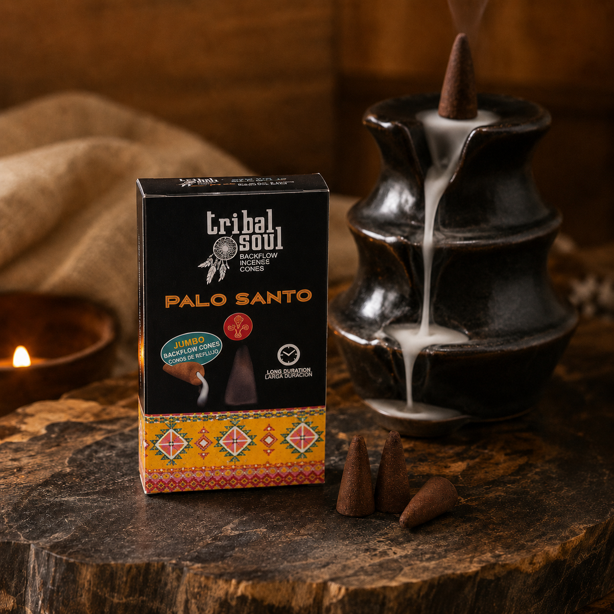 Tribal Soul Rückfluss-Räucherkegel – Palo Santo