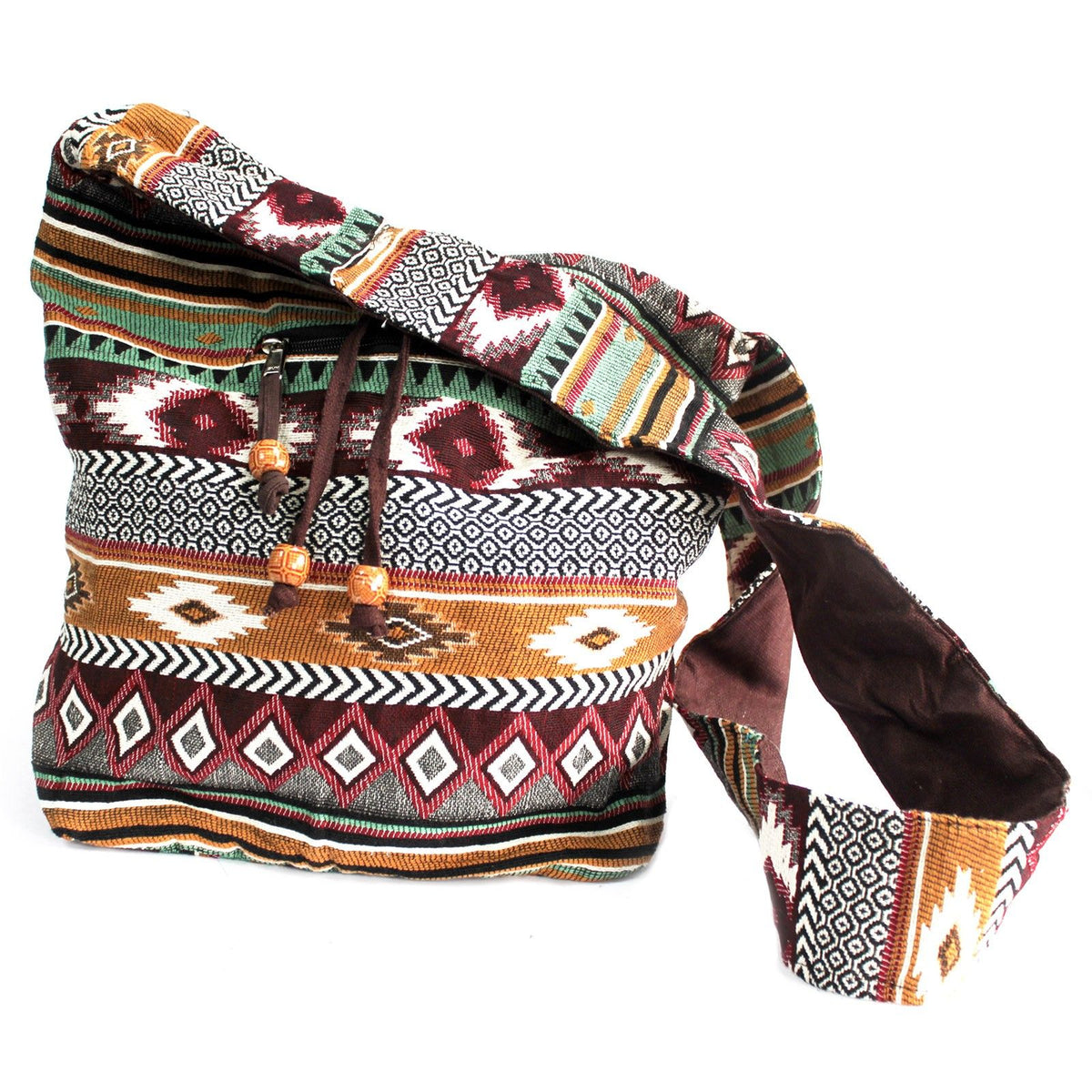 Jacquard Umhängetasche aus Ethno-Stoff, Baumwollfutter