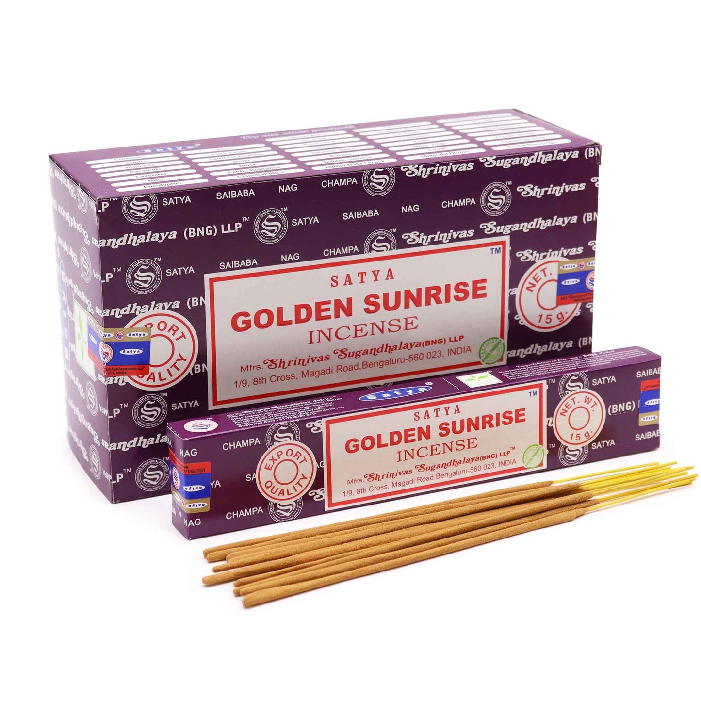 Satya Räucherstäbchen Golden Sunrise – beruhigender Duft für Zuhause