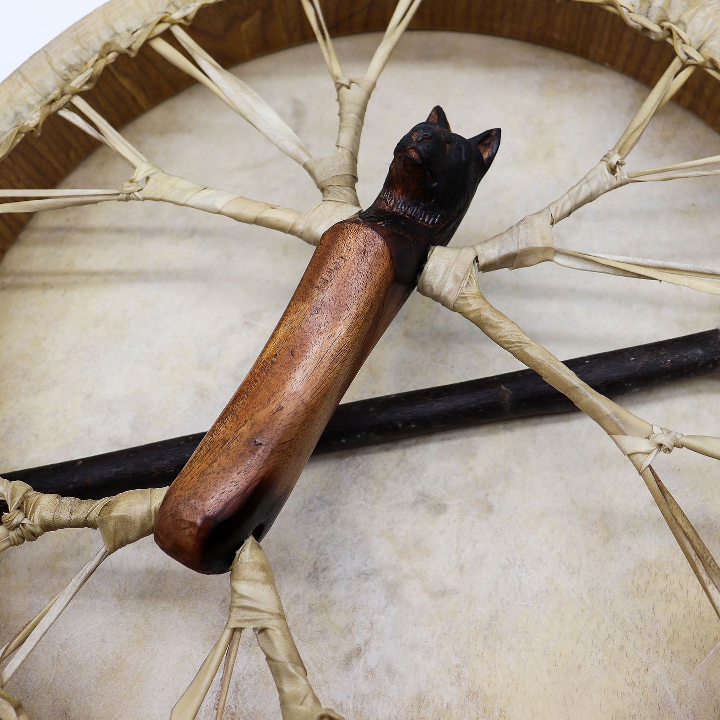 Spirit of the Wolf Shaman Trommel mit Stab, 40cm