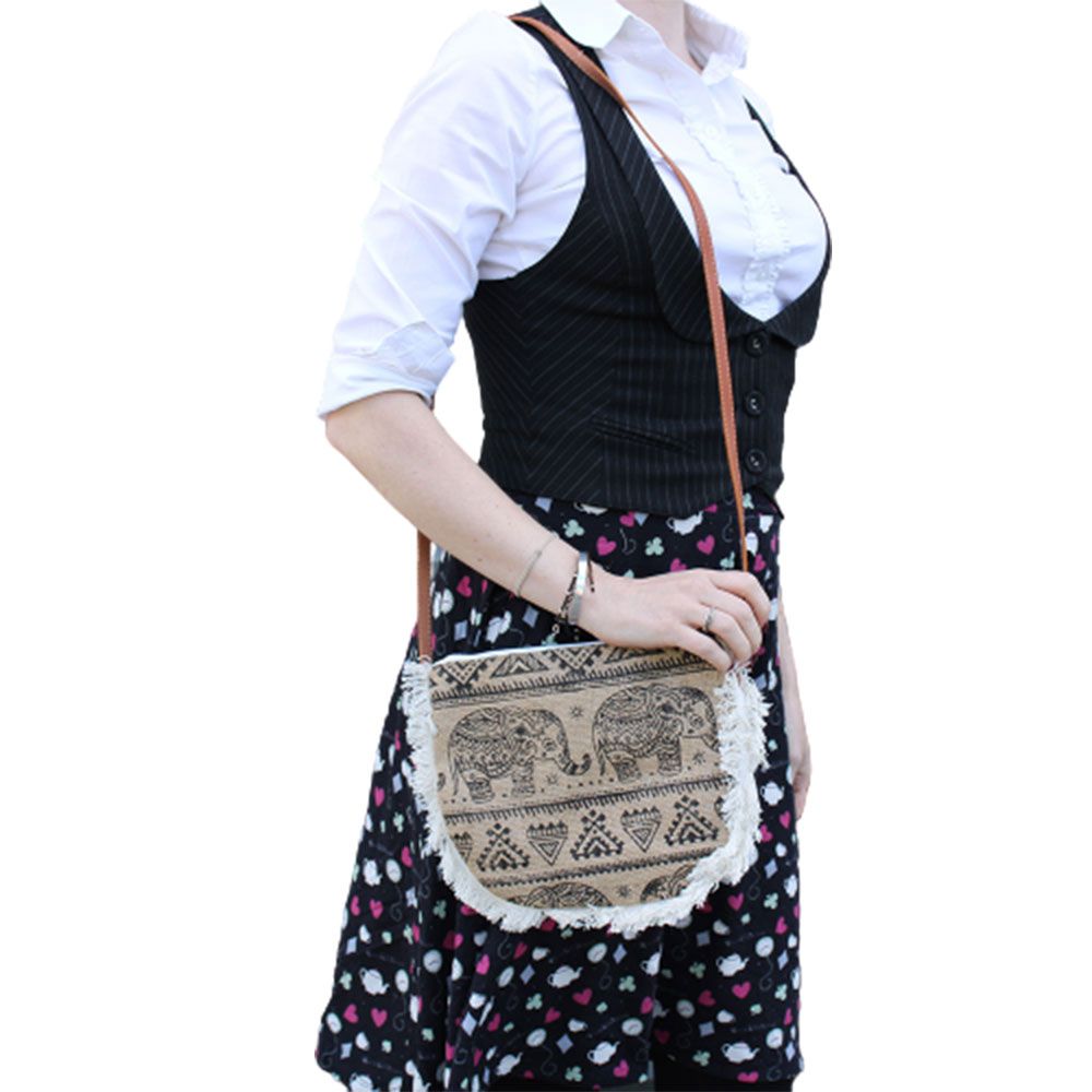 Fab Fringe Bag mit Elephant Print – Umhängetasche