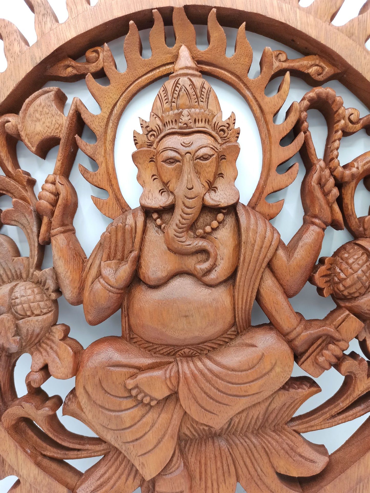 Ganesh Holzpaneel – 40cm mit detailreicher Gestaltung