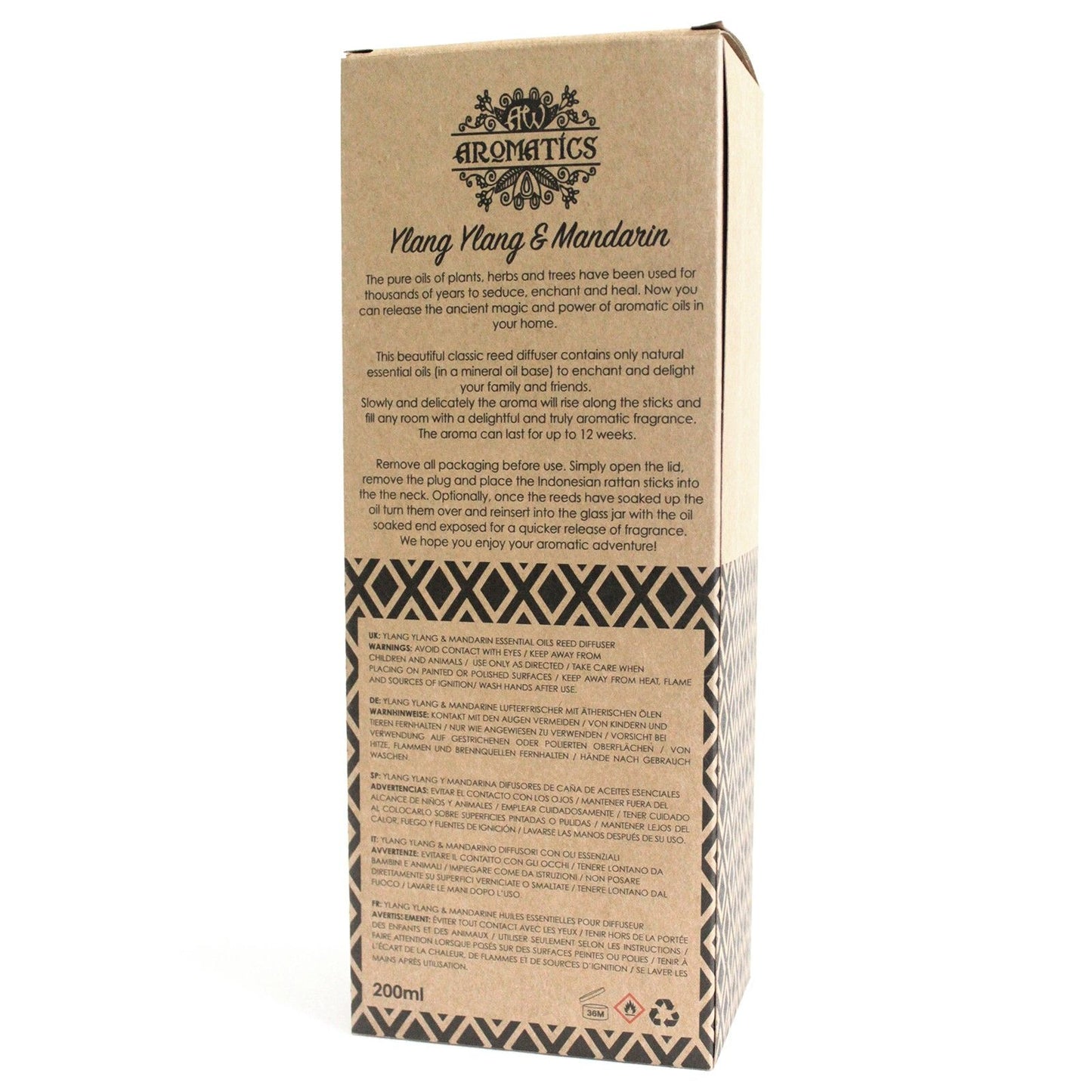 Ylang Ylang & Mandarine Duftstäbchen Diffuser mit ätherischen Ölen