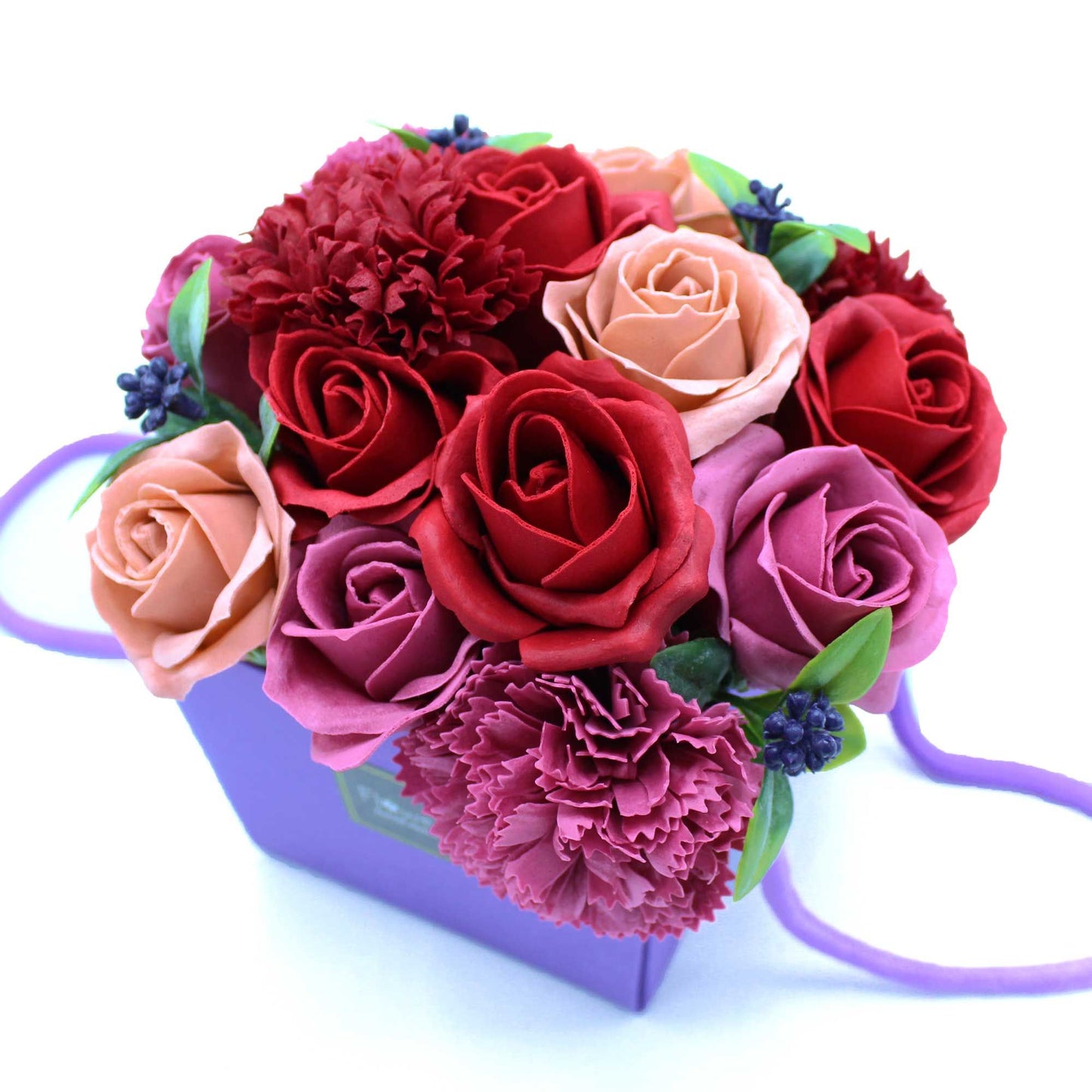 Seifenblumenstrauß – Lila Blumengarten