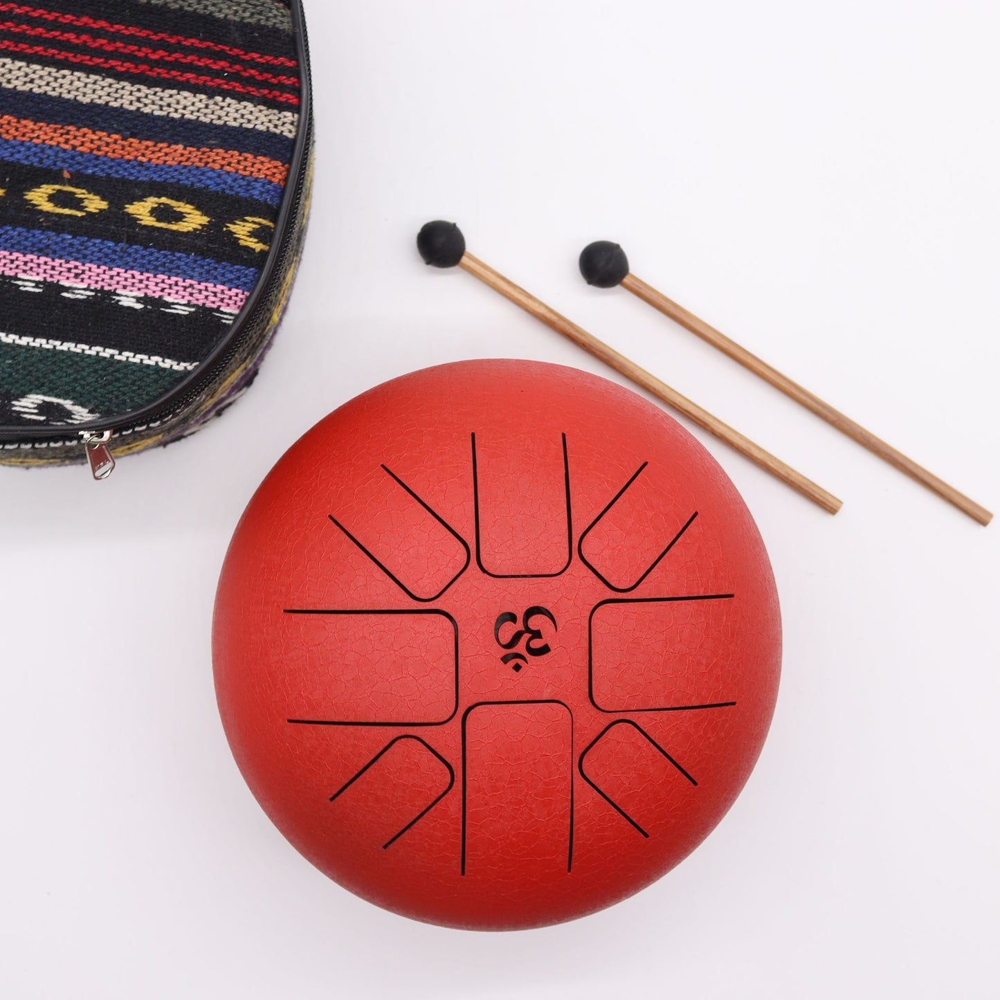 Med Steel Tongue Happy Drums Om Red- 22x16cm