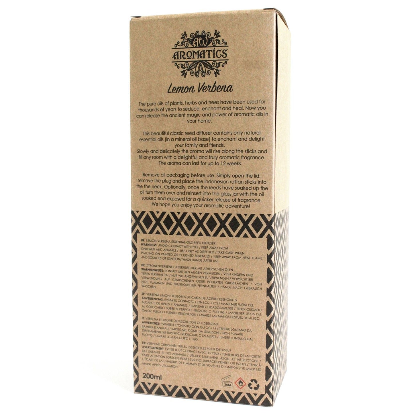 Lemon Verbena Duftstäbchen mit ätherischem Öl 200ml