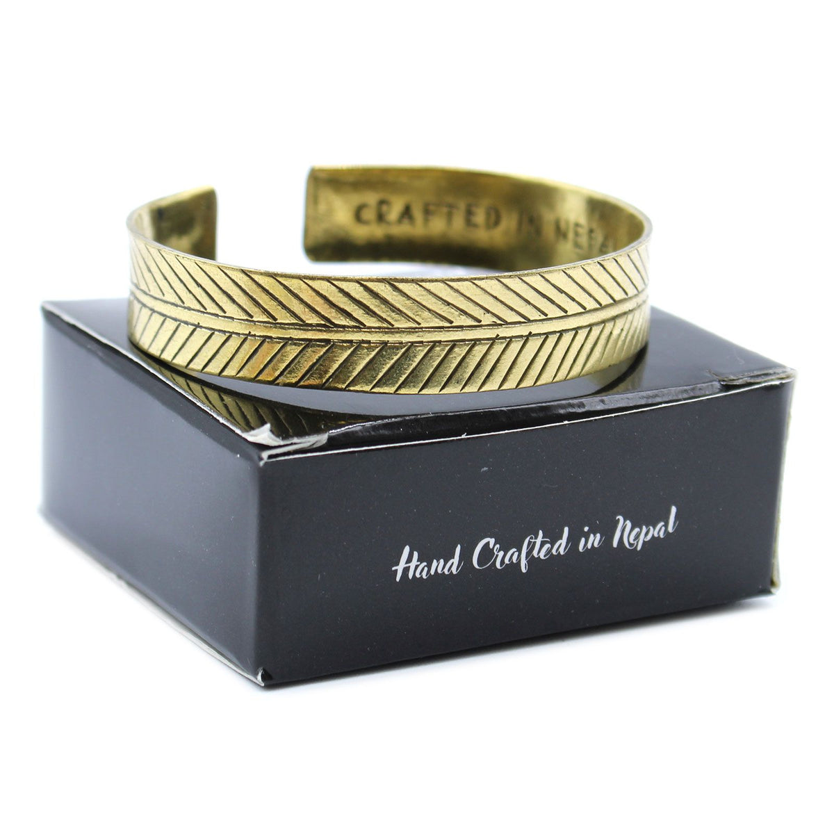 Breites tibet Messing-Armband Tribal-Blatt-Design