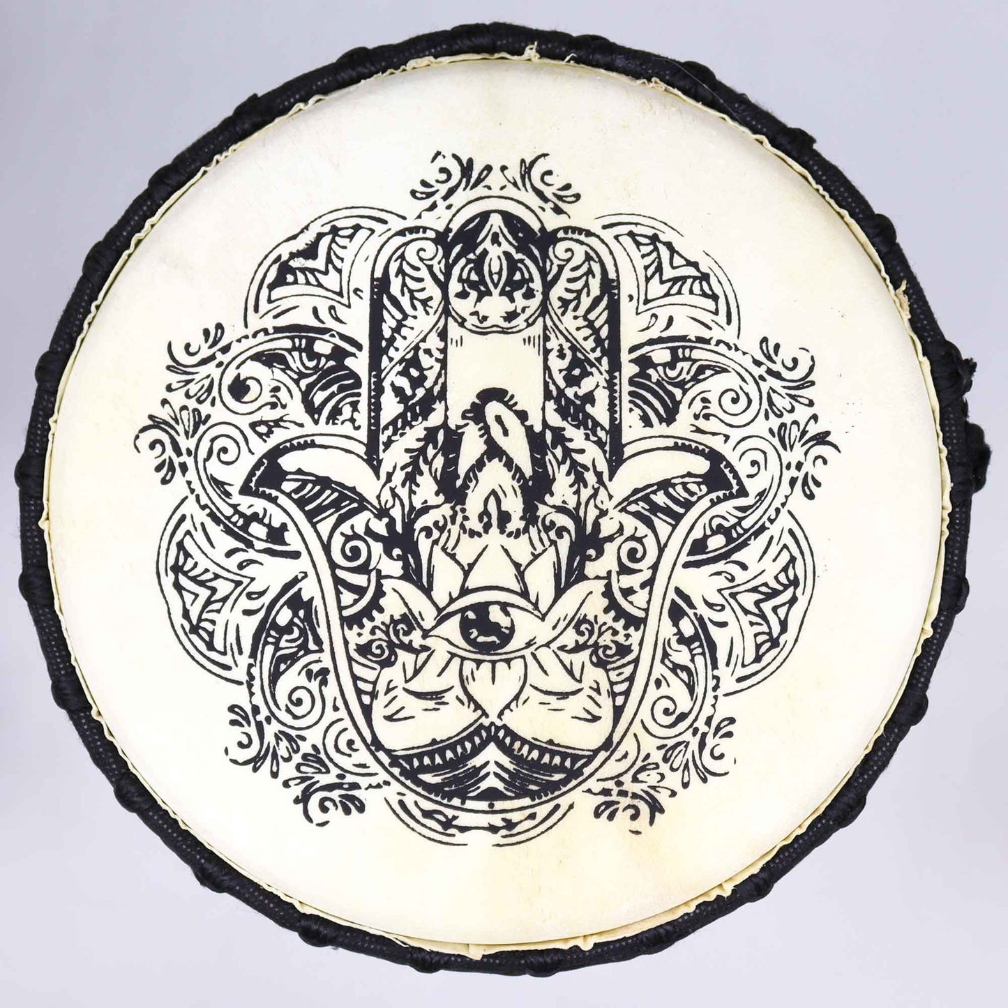 Handgefertigte Djembe-Trommel mit breitem Rand