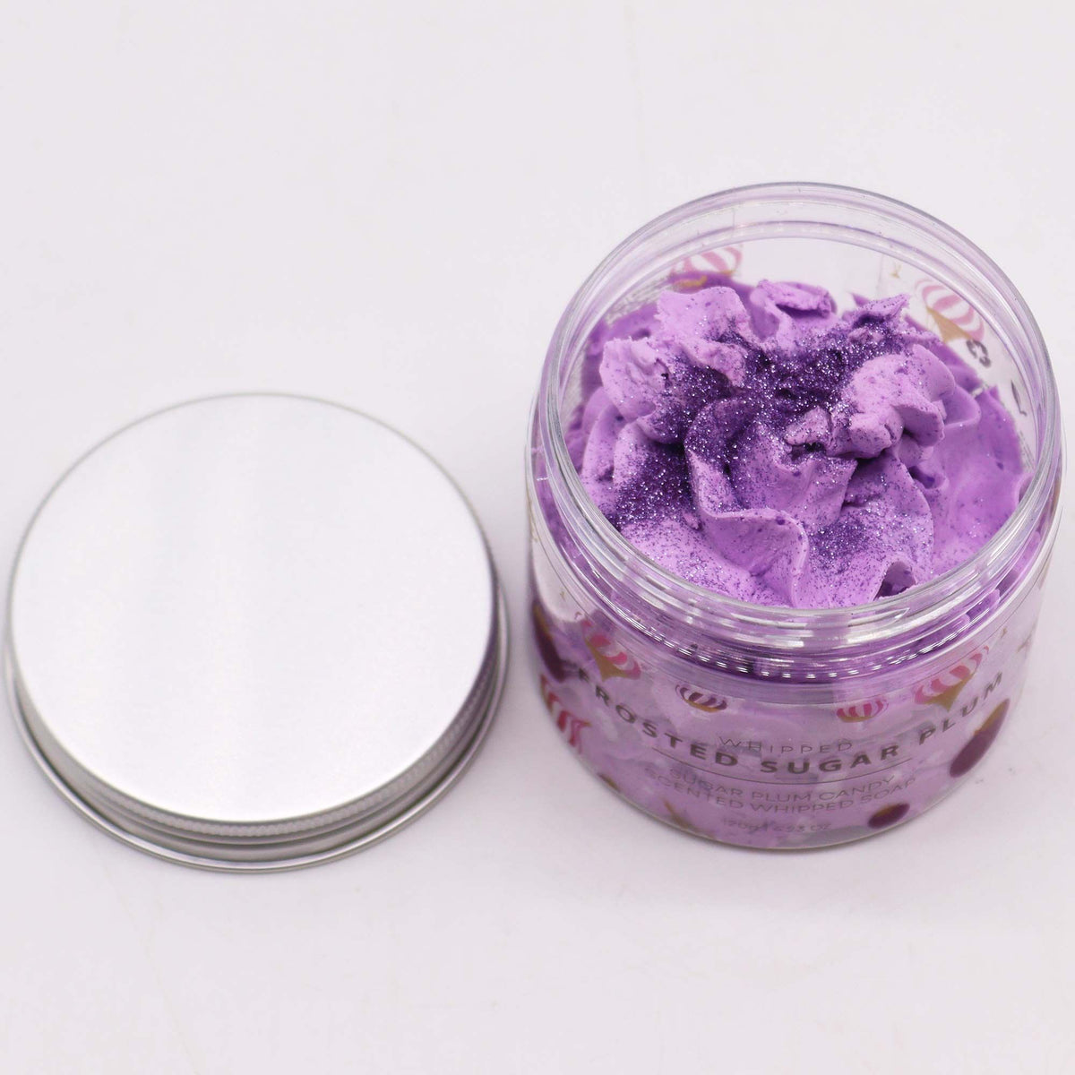 Frosted Sugar Plum Whipped Cremeseife mit Glitzereffekt