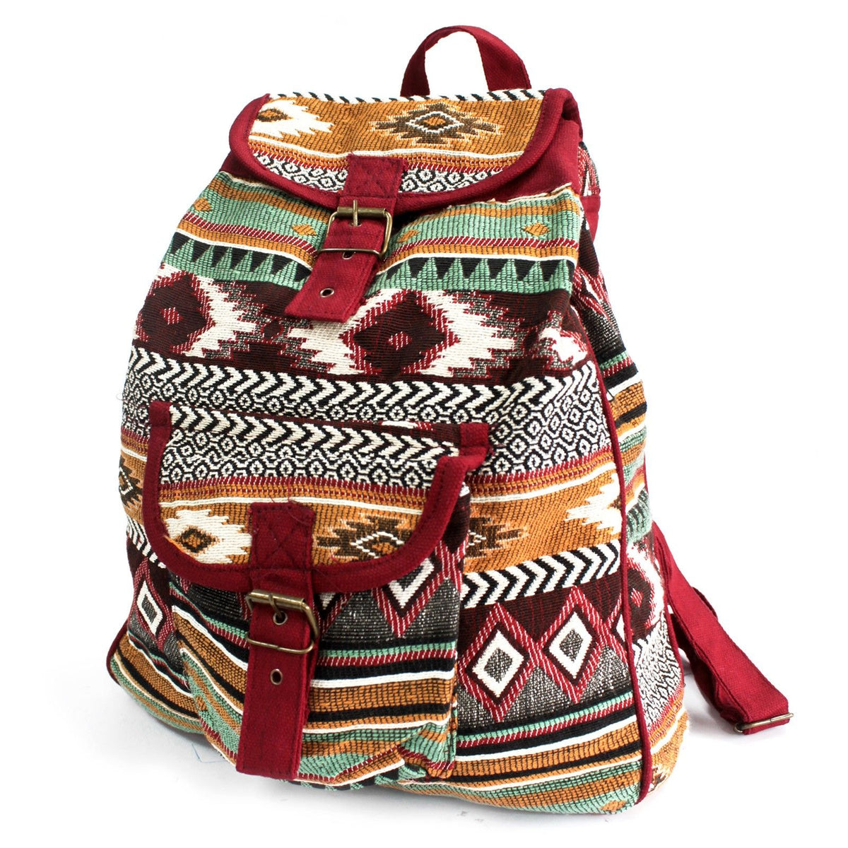 Jacquard Rucksack aus Ethno-Stoff, Baumwollfutter
