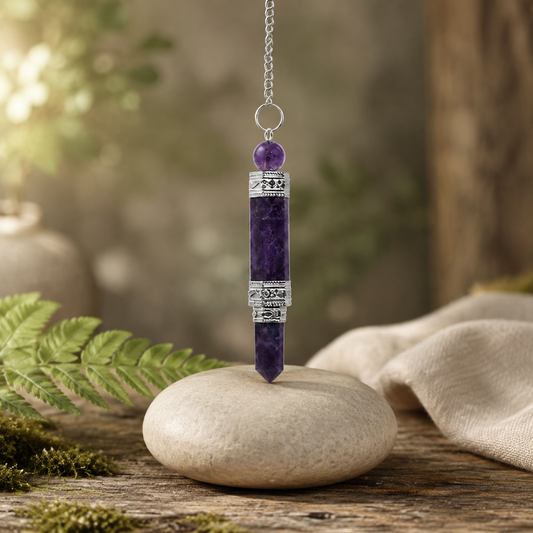 Amethyst Pendulum mit Silberkette