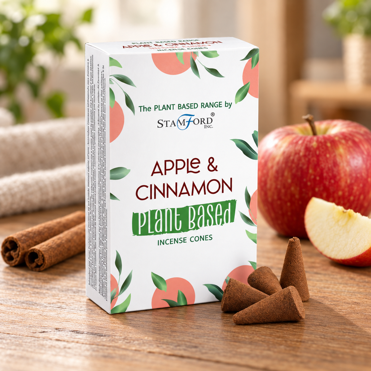 Pflanzliche Räucherkegel - Apple & Cinnamon (12 Stück)