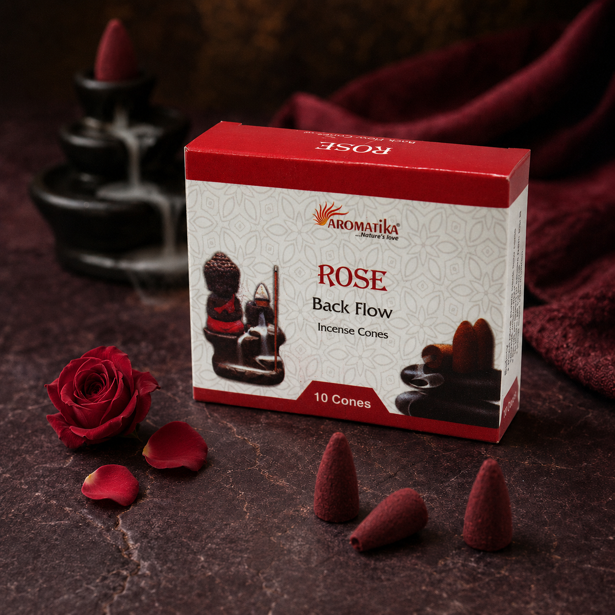 Aromatica Rückfluss-Räucherkegel – Rose