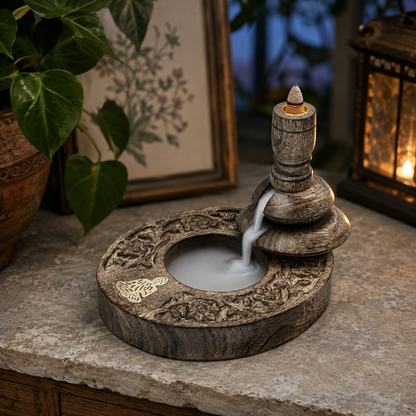 Rückflussbrenner aus Mangoholz - Brass Buddha