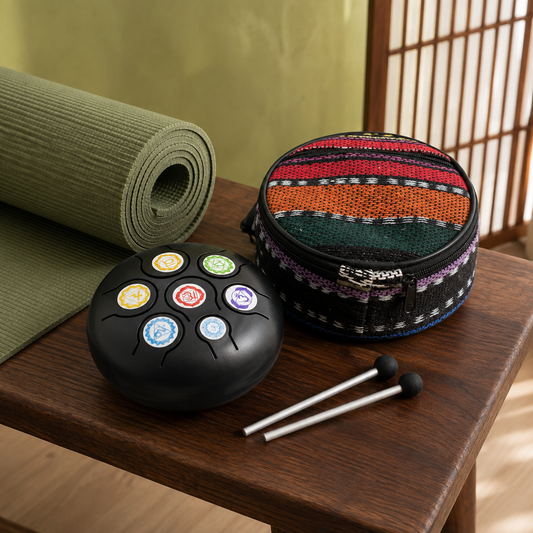 Low Med Hapi Drum Black Chakra- 14x7cm