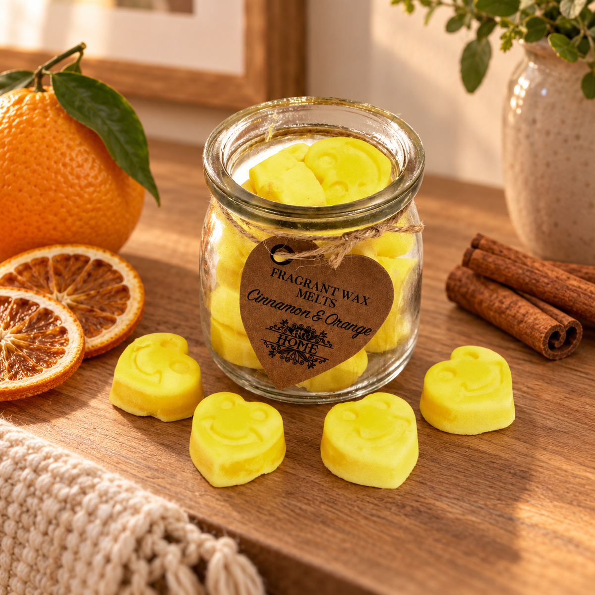 Soja Duftwachs Melts im Glas - Cinnamon & Orange