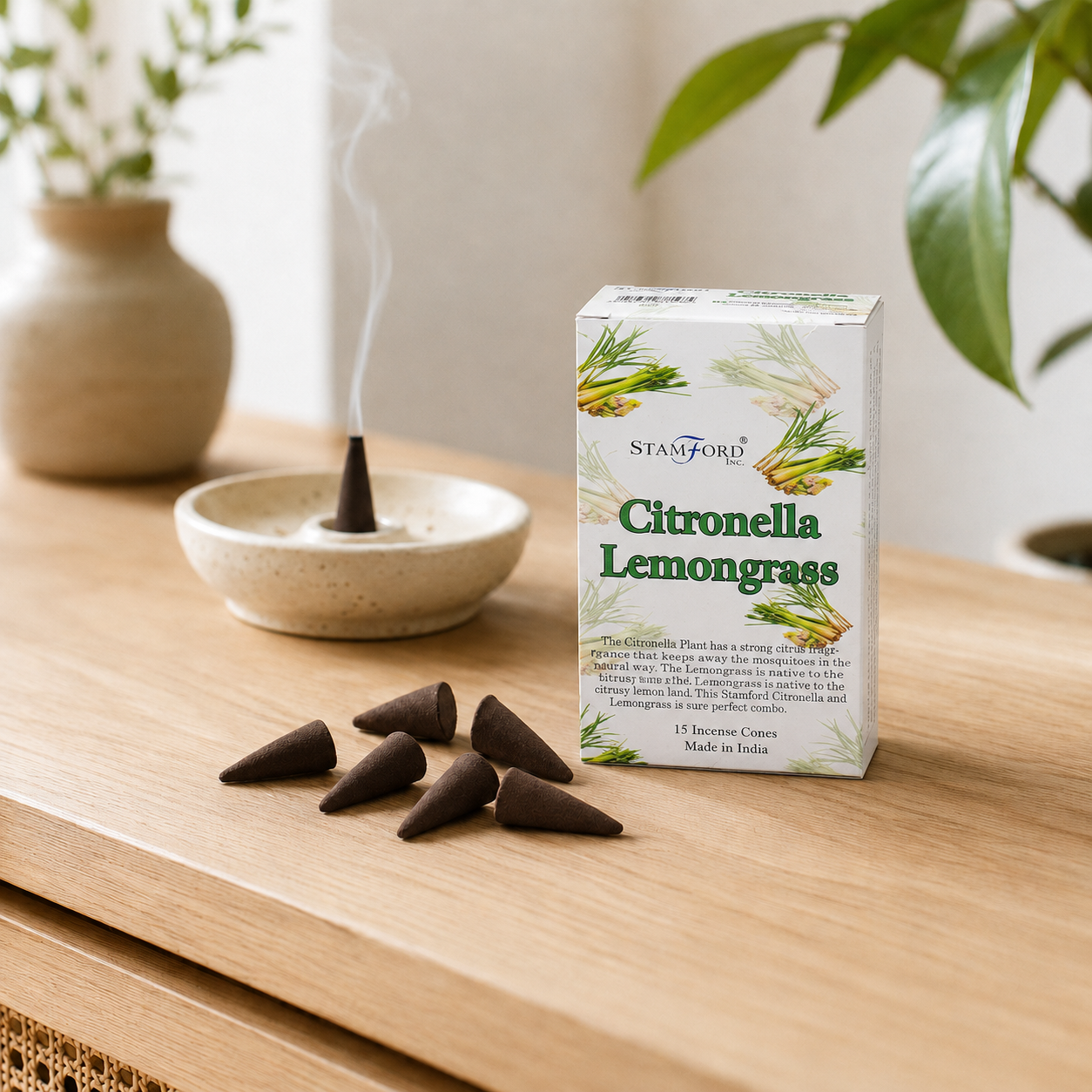 Citronella- und Lemongrass-Räucherkegel - 15 St.