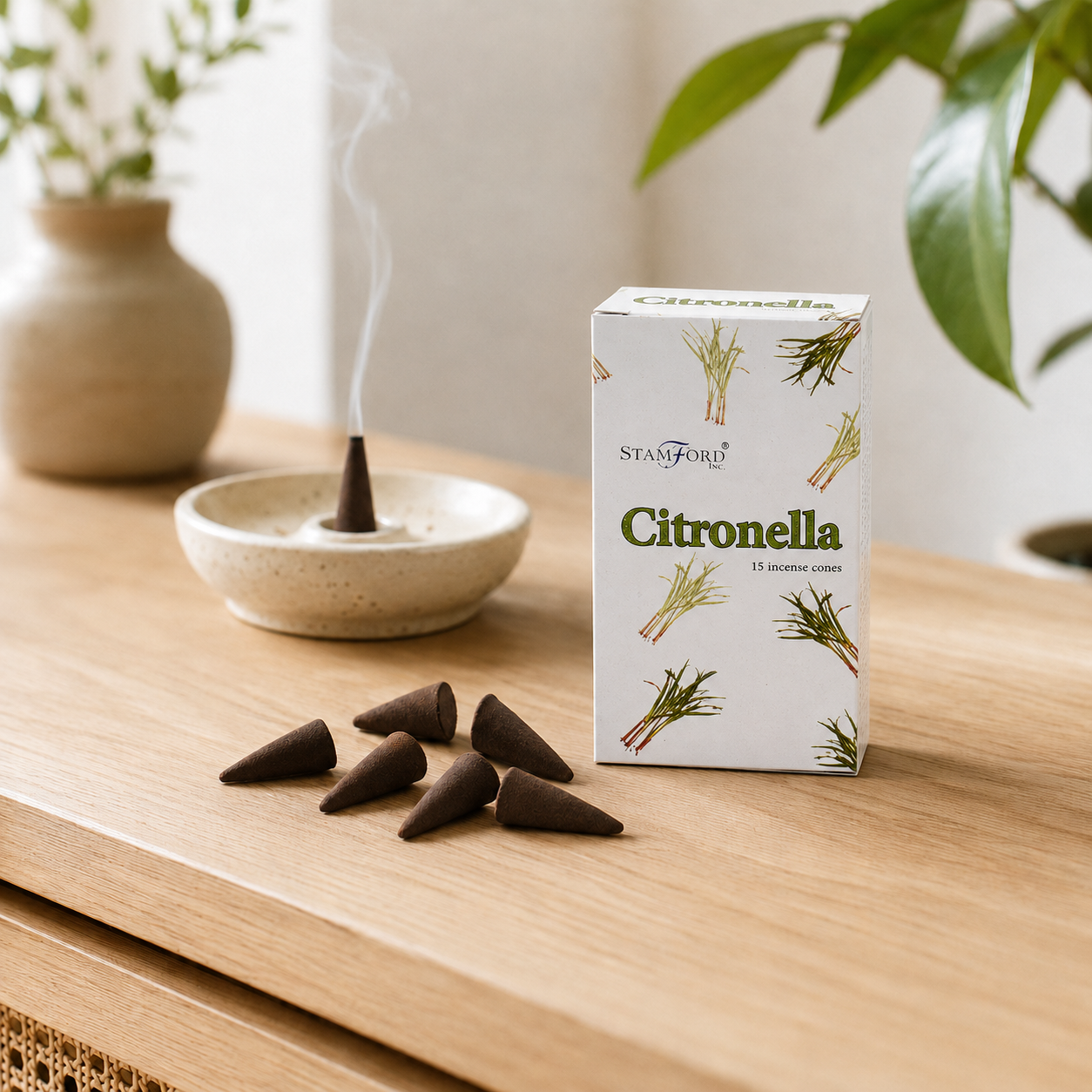 Premium Citronella-Räucherkegel - 15 St.