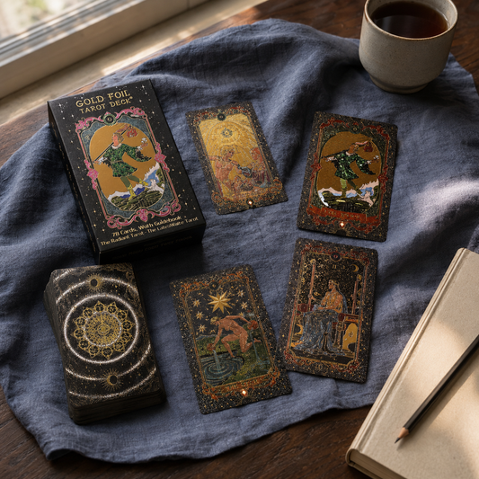 Tarotkarten-Set mit Goldfolie – inklusive Begleitheft