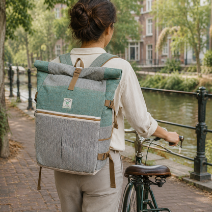Trekking-Rollrucksack aus Hanf - Sage