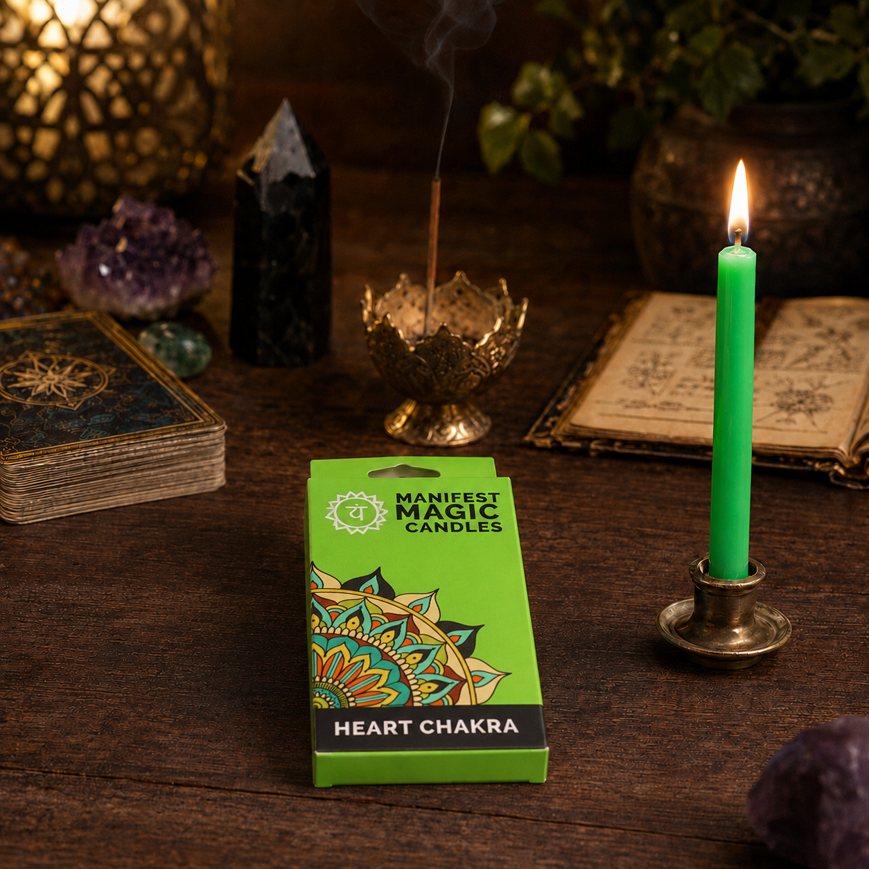 Manifest Magic Candles - Herzchakra, 12 Stück