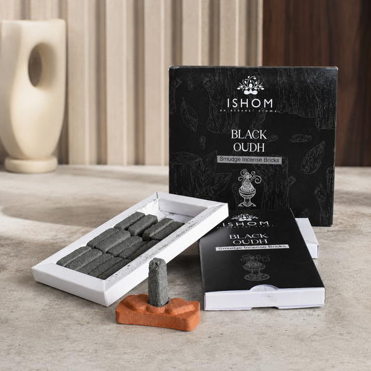 15er Set Räucherziegel mit Brenner, Agarwood