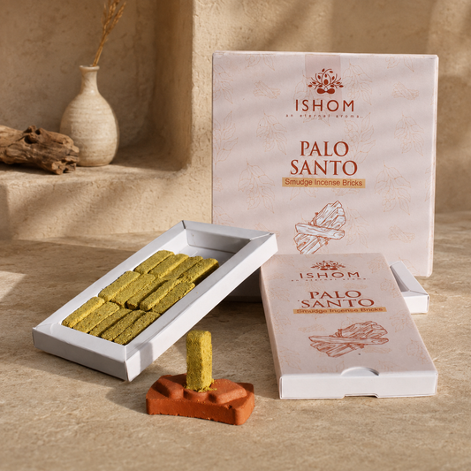 15er Pack Palo Santo Räucherbriketts mit Terrakotta-Halter