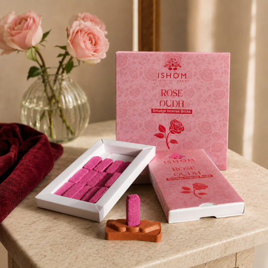 15er Pack Räucherziegel mit Brenner, Rose Wood Duft