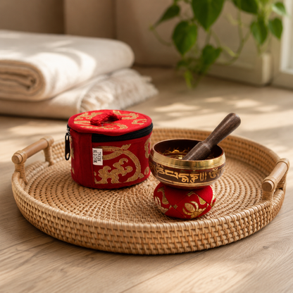 Mini-Klangschalen-Geschenkset – Rot