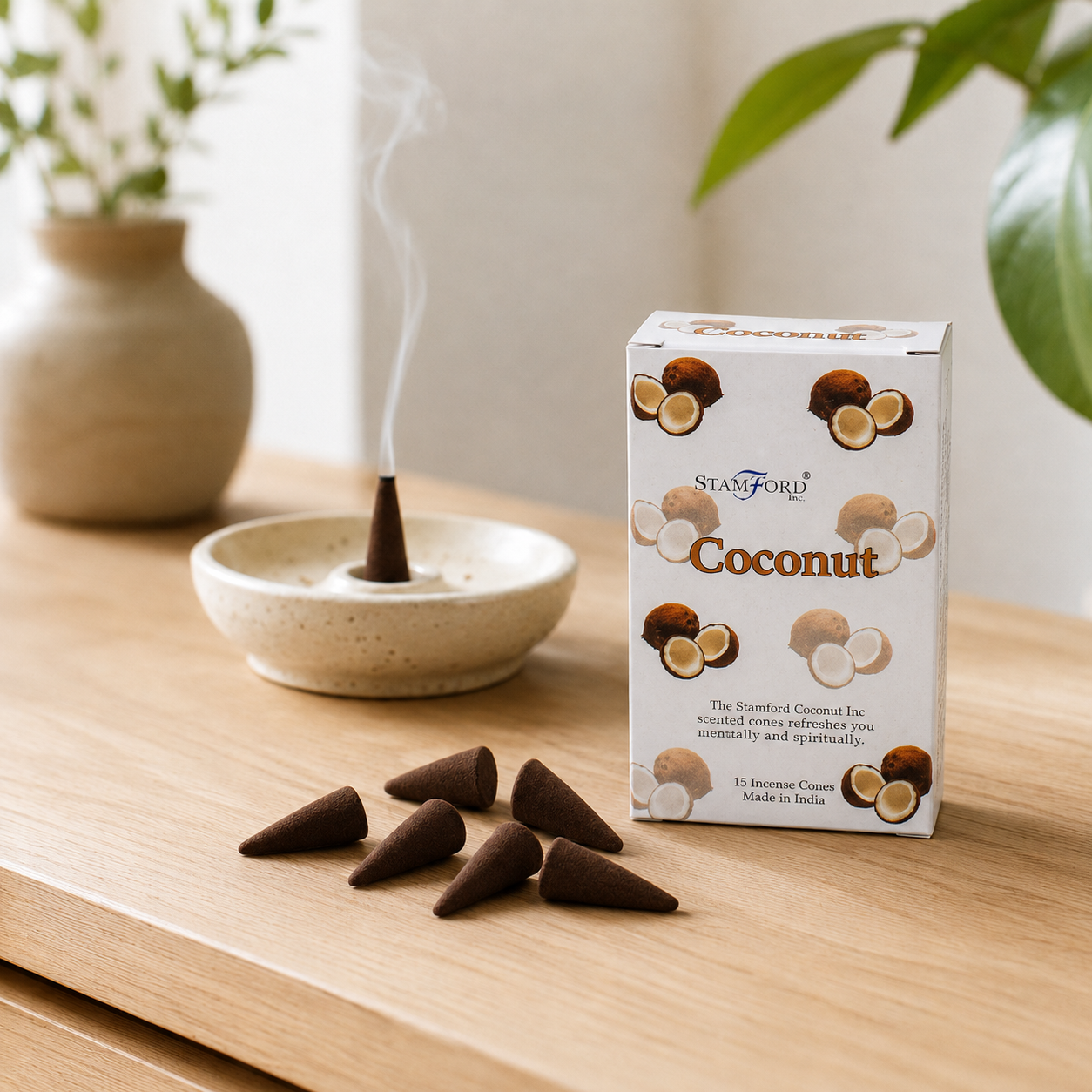 Premium Kokosnuss-Räucherkegel - 15 St.
