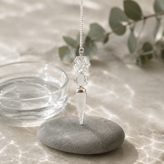 Pendulum aus Kristallquarz, dreiteiliges Design