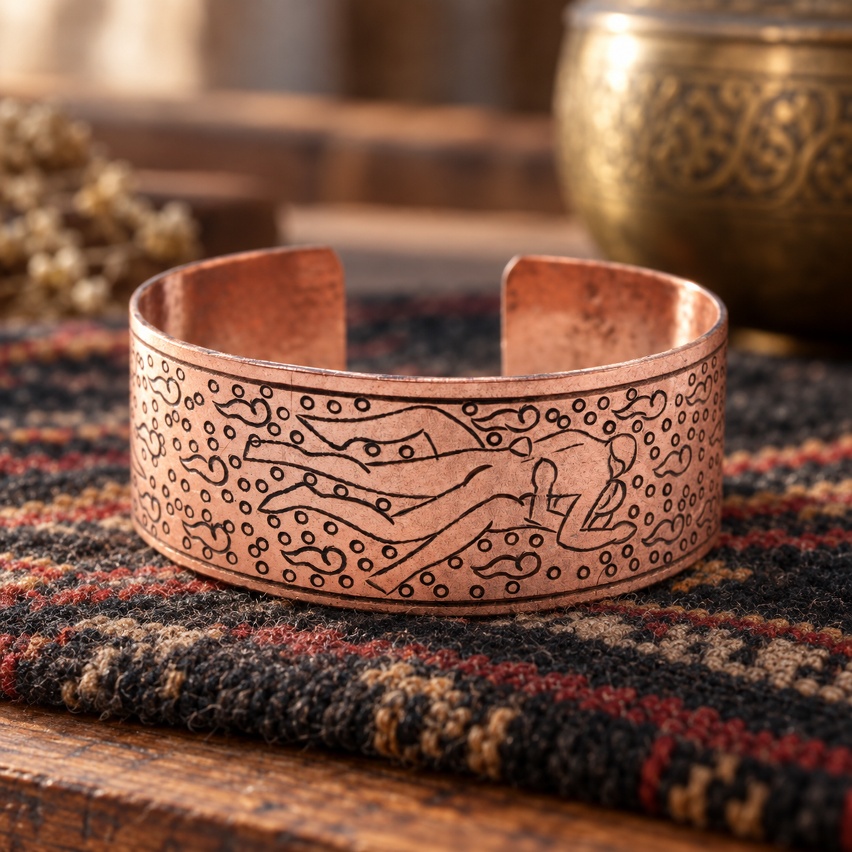 Tibet Kupferarmband Kamasutra, handgefertigt