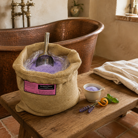 Decadence Potion Badesalz im Jutesack 7kg für Aromatherapie und Entspannung
