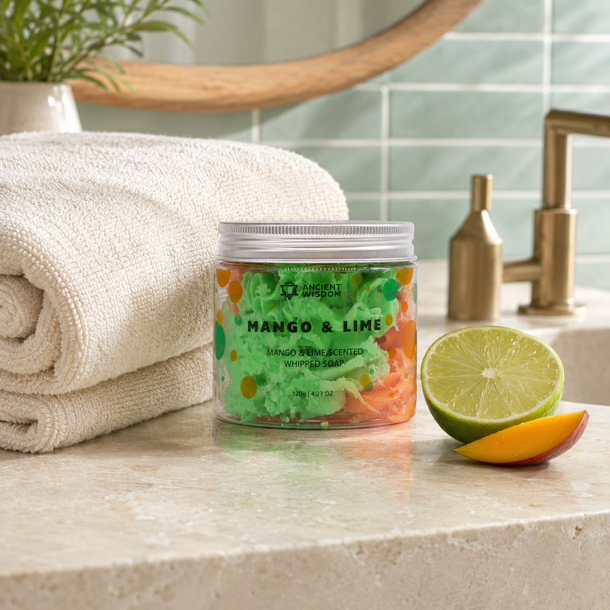 Mango & Limette Gesichts- und Körperseife mit cremigem Schaum 120g