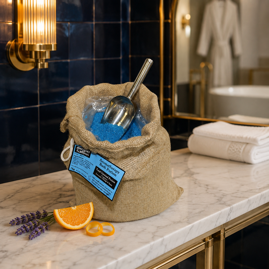 Aromatherapie Badesalz mit Lavendel und Orange im 7 kg Jutesack