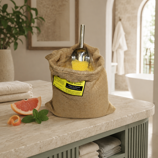 Aromatherapie Badesalz mit Grapefruit Minze und Litsea im 7 kg Vorrat-Sack