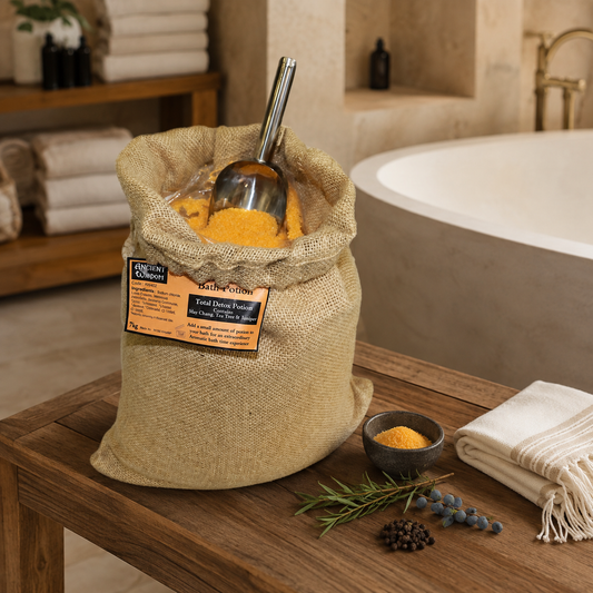 Aromatherapie Badesalz mit Litsea Teebaum und Wacholder 7 kg im Jutesack