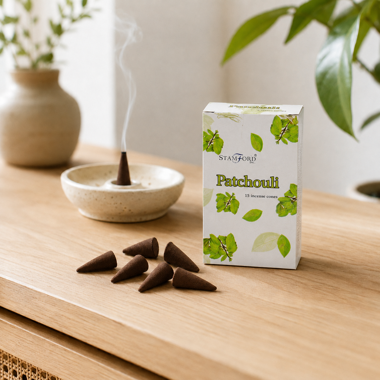 Premium Patchouli Räucherkegel - 15 St.