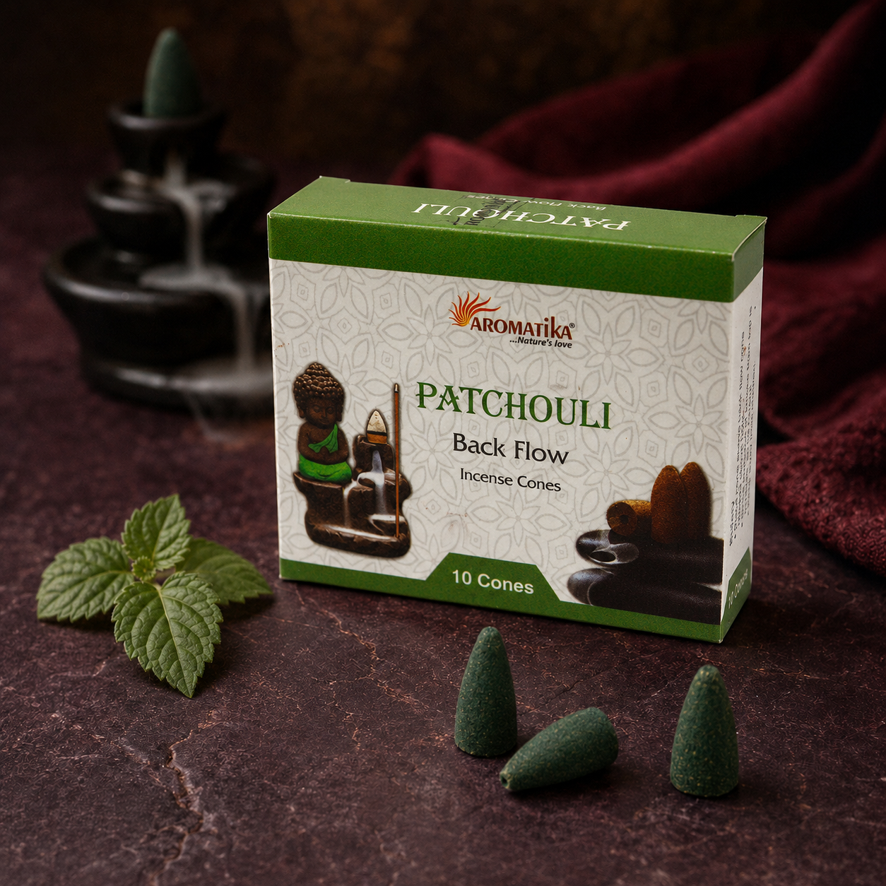 Aromatica Rückfluss-Räucherkegel – Patchouli