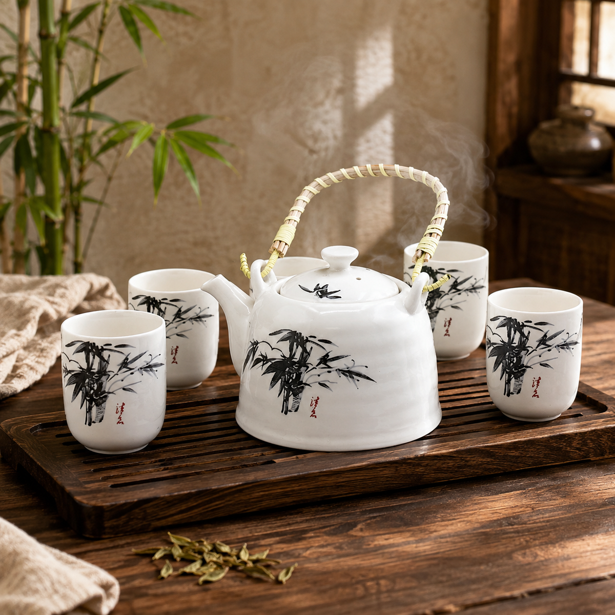 Herbal Teapot Set – White Stone Oriental Teekanne für Kräutertees