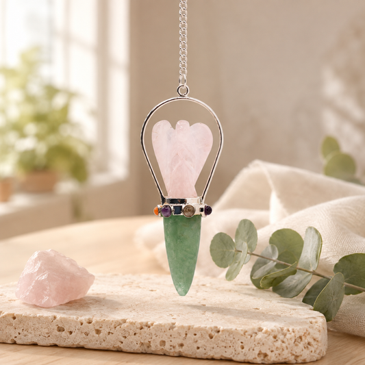 Oracle Pendulum mit Rosenquarz und Aventurin