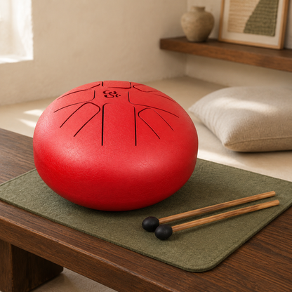 Med Steel Tongue Happy Drums  Om Red- 22x16cm