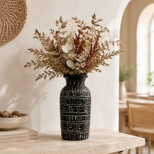 Griechische gerade Vase Chocolate – Balinesische Keramik