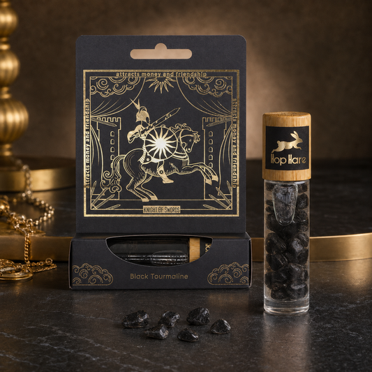 Hop Hare Tarot Roll On The Knight -  mit Turmalin-Edelsteinen