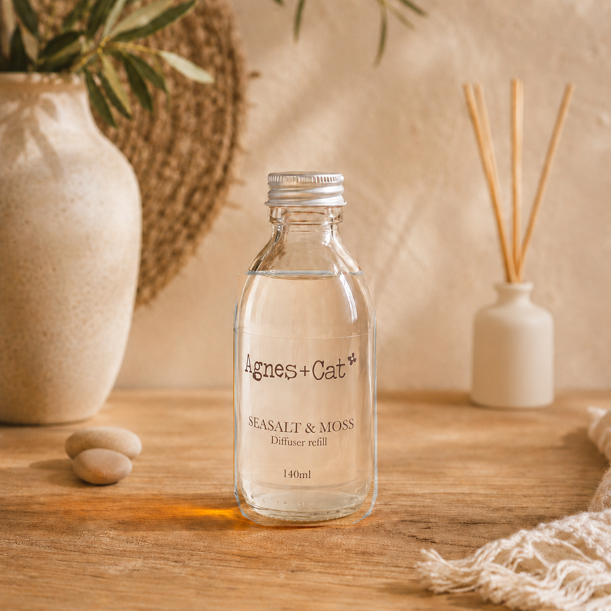 Agnes + Cat Raumduft-Nachfüllpackung – Meersalz und Moos 140 ml