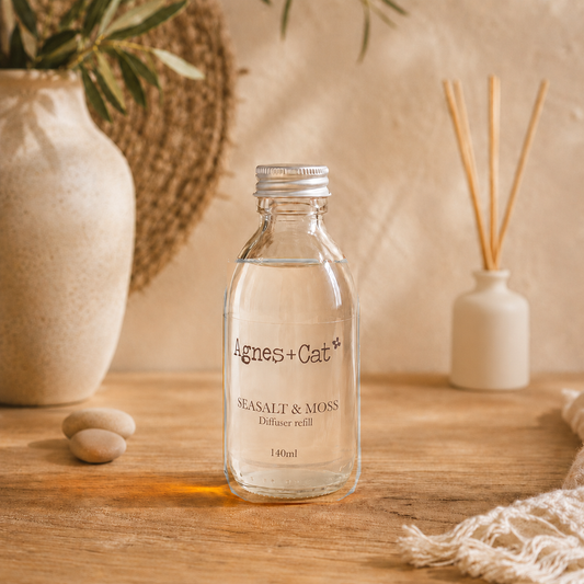 Agnes + Cat Raumduft-Nachfüllpackung – Meersalz und Moos 140 ml