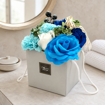 Seifenblumenstrauß – Blue Wedding