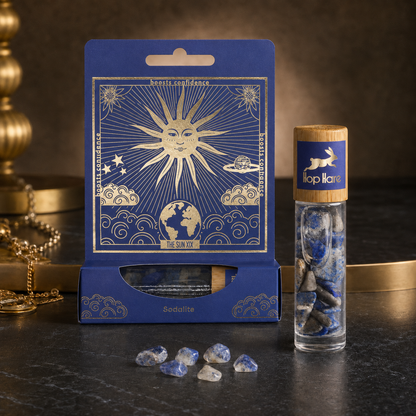 Hop Hare Tarot Roll On – The Sun mit Sodalith-Edelsteinen