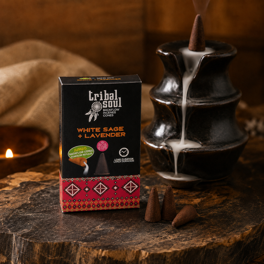 Tribal Soul Rückfluss-Räucherkegel – Weißer Salbei & Lavendel